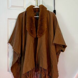 Vince Camuto Brown Cape with Flowing Silhouette